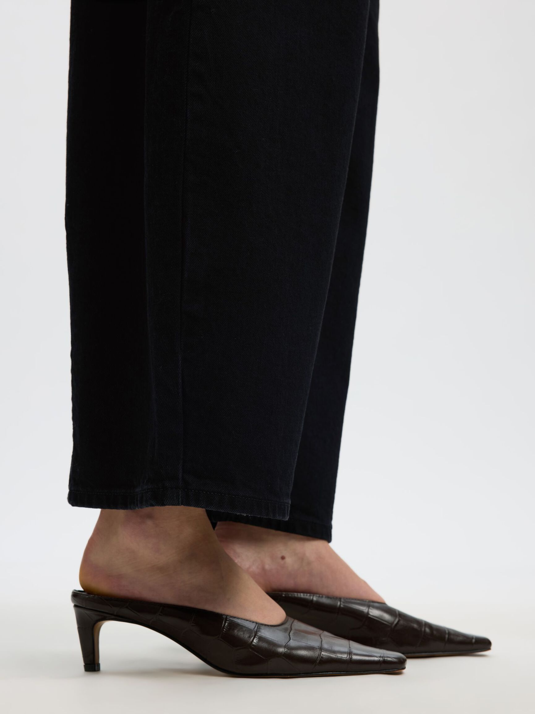 HIGH WAISTED BARREL FIT JEANS, Black Denim, highres