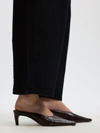 HIGH WAISTED BARREL FIT JEANS, Black Denim, highres