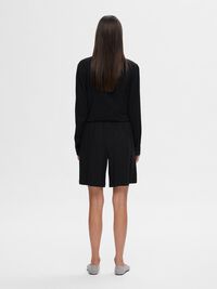 VISCOSE BLEND SHORTS, Black, highres