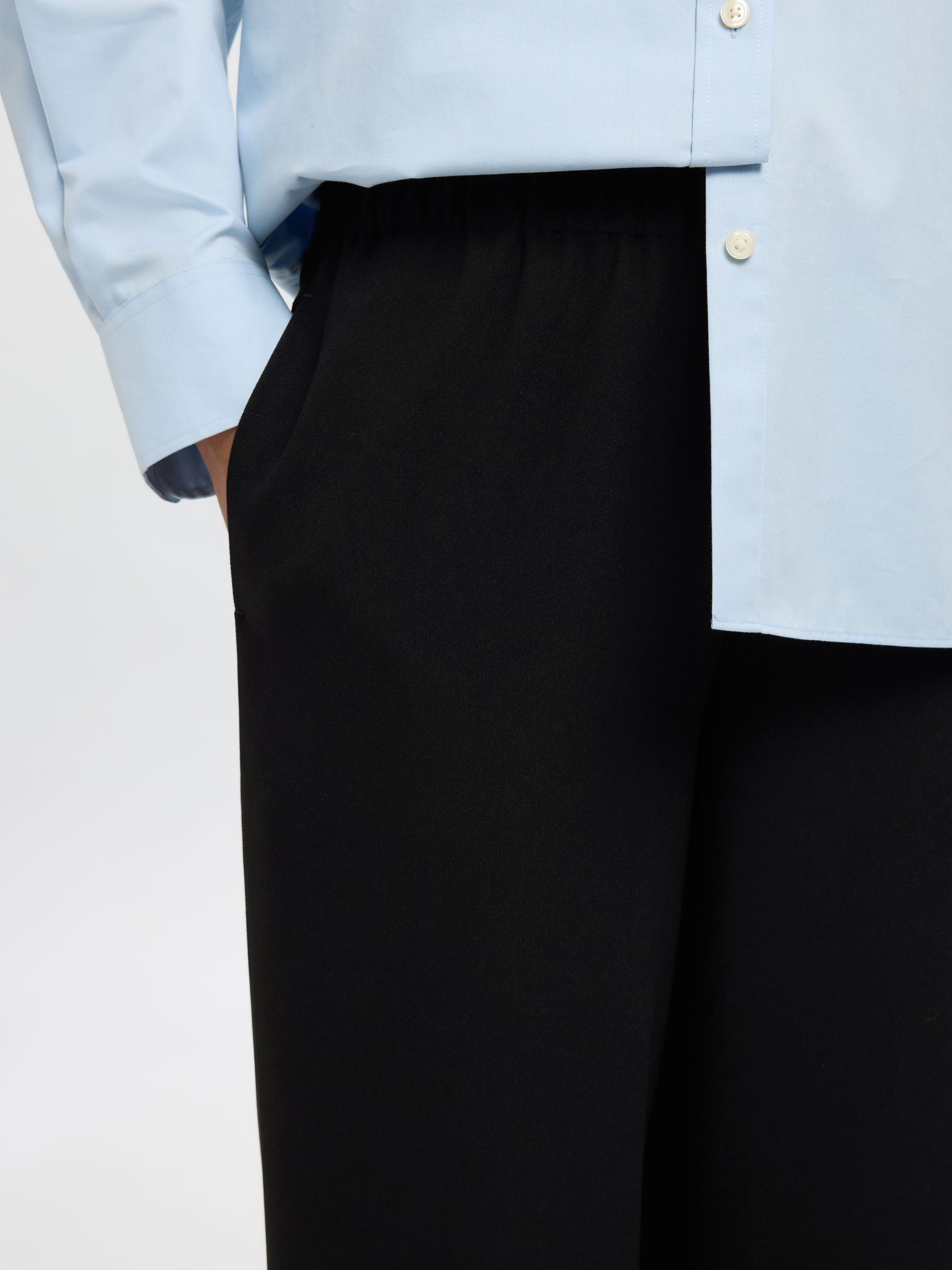 PANTALONI GAMBA AMPIA, Black, highres