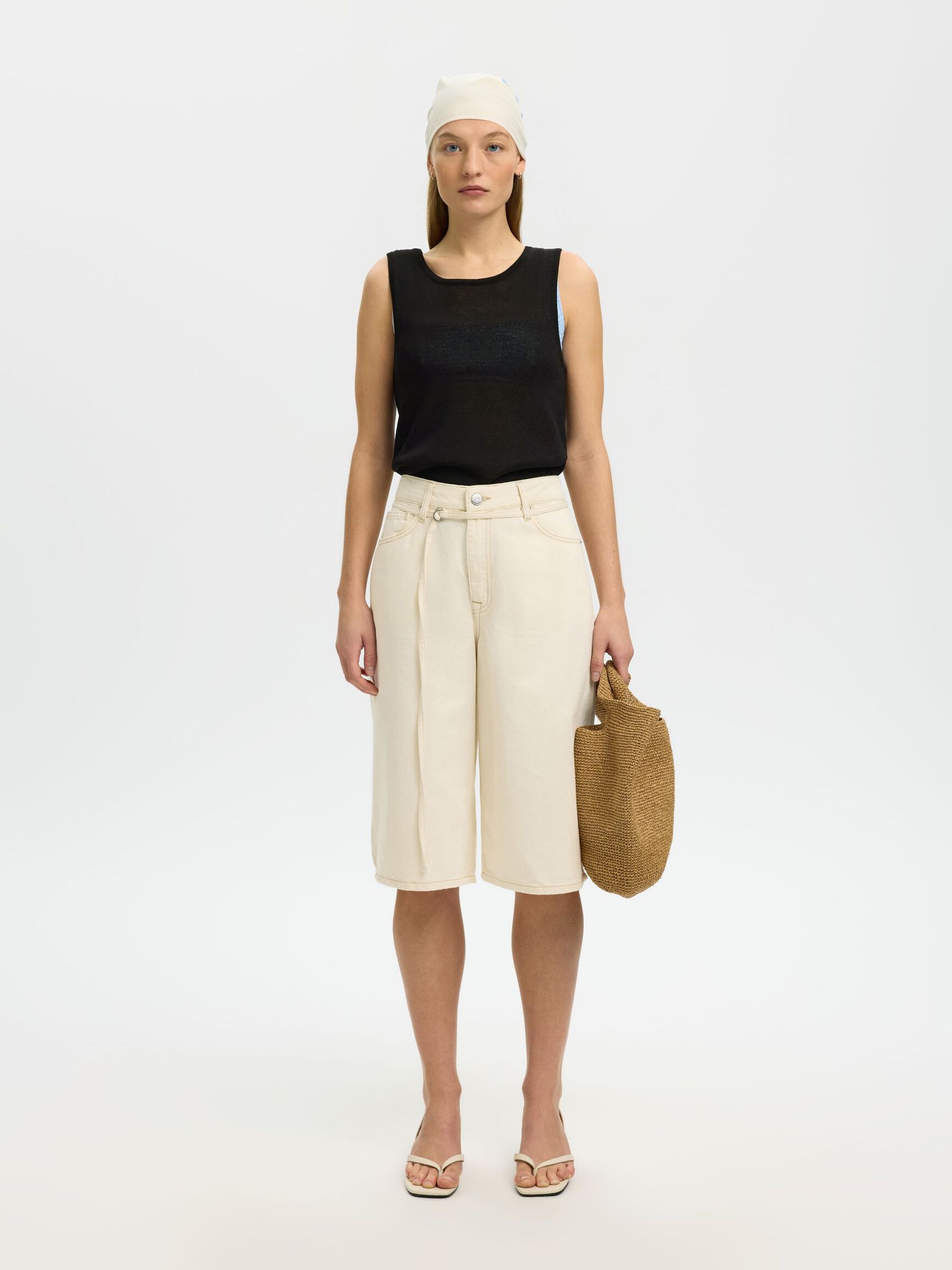 GEBREIDE TANKTOP, Black, highres