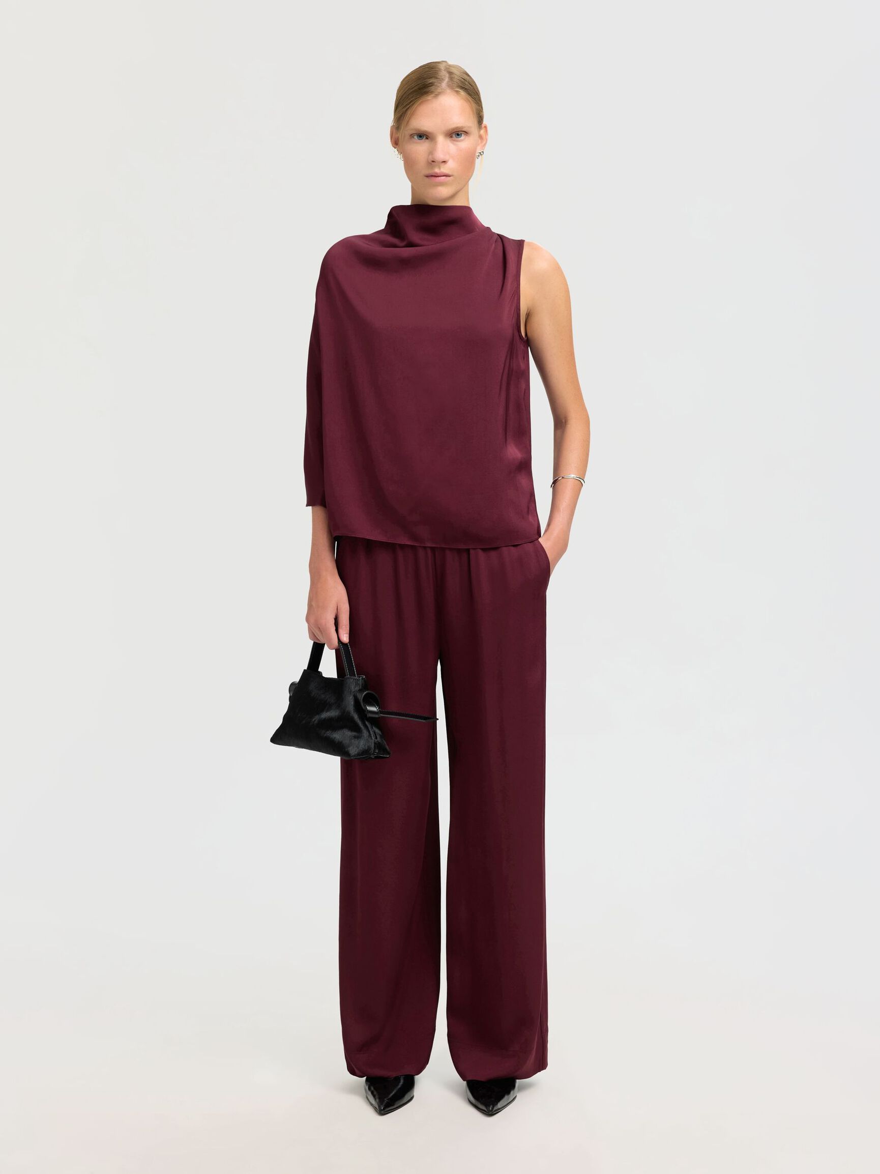 VISCOSE ONE-SHOULDER TOP, Fig, highres