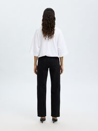 HIGH WAIST WIDE LEG JEANS, Black Denim, highres