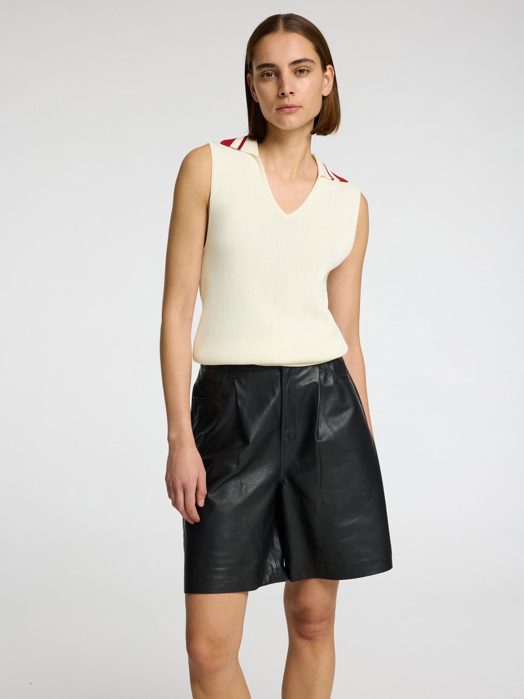 V-RINGNING ÄRMLÖS TOPP, Birch, highres