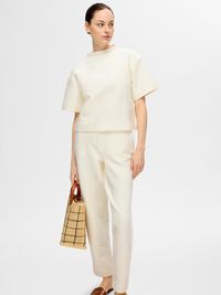 STRAIGHT FIT TROUSERS, Snow White, highres
