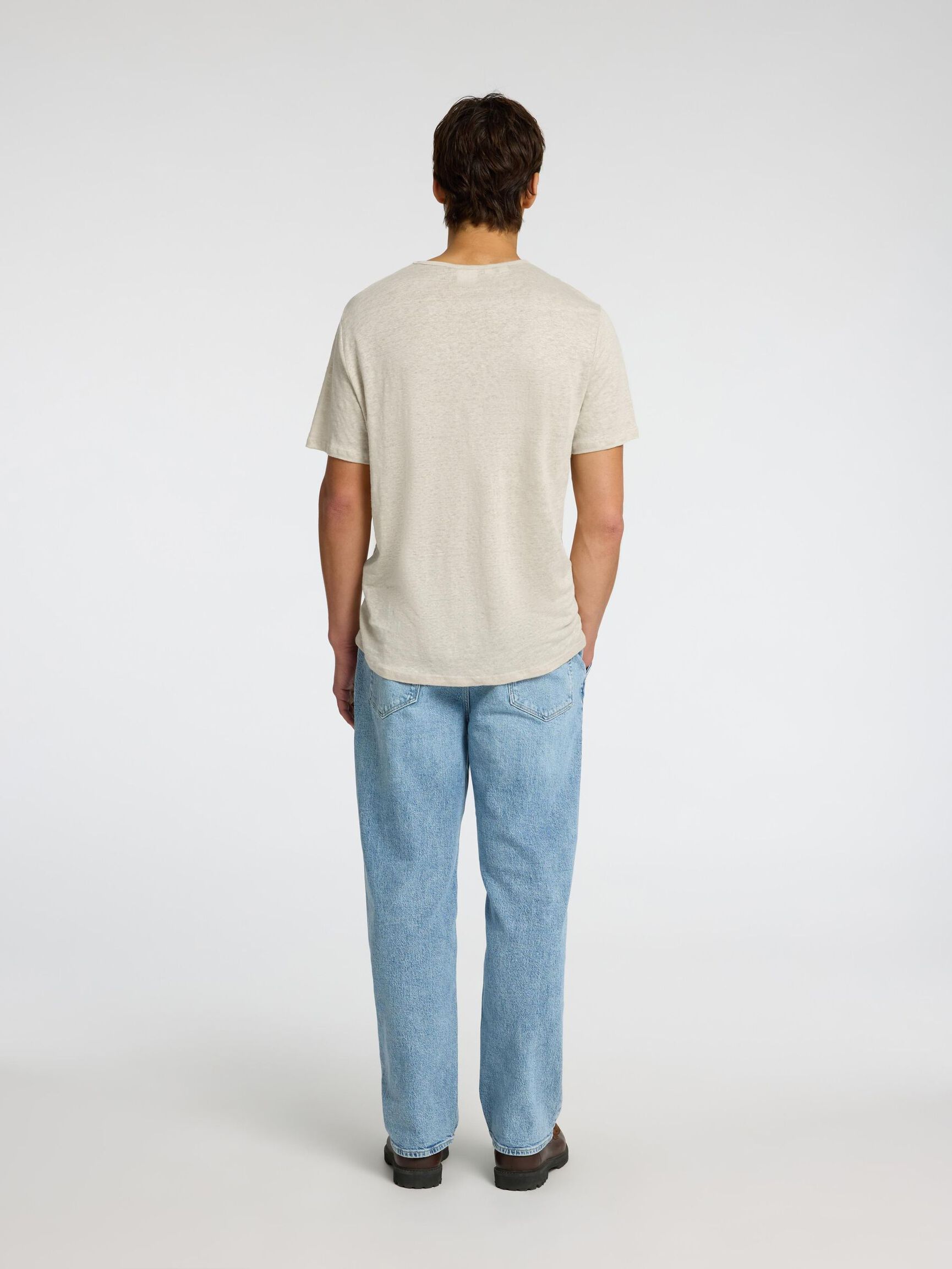 LINEN T-SHIRT, Oatmeal, highres