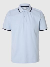 SHORT SLEEVED POLO SHIRT, Cashmere Blue, highres