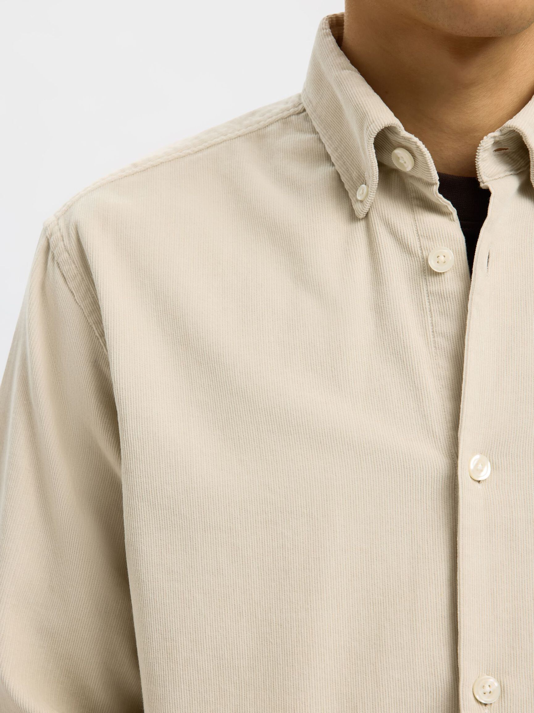 COTTON  CORDUROY SHIRT, Moonstruck, highres