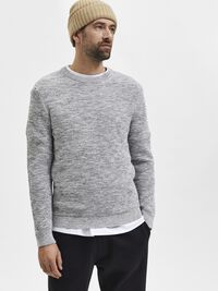 RUNDHALSAUSSCHNITT STRICKPULLOVER, Marshmallow, highres