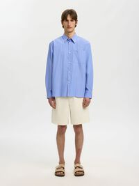 RELAXED FIT LONG SLEEVED SHIRT, Light Blue, highres