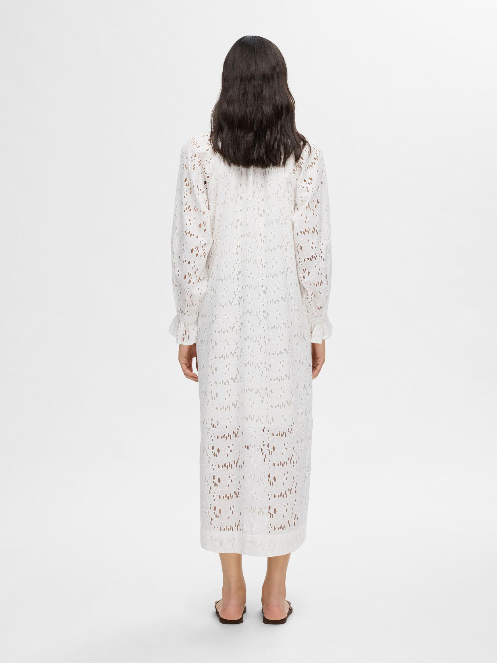 BRODERIE ANGLAISE MAXI DRESS, Snow White, highres