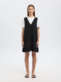 100% LEINEN KLEID OHNE ÄRMEL, Black, highres