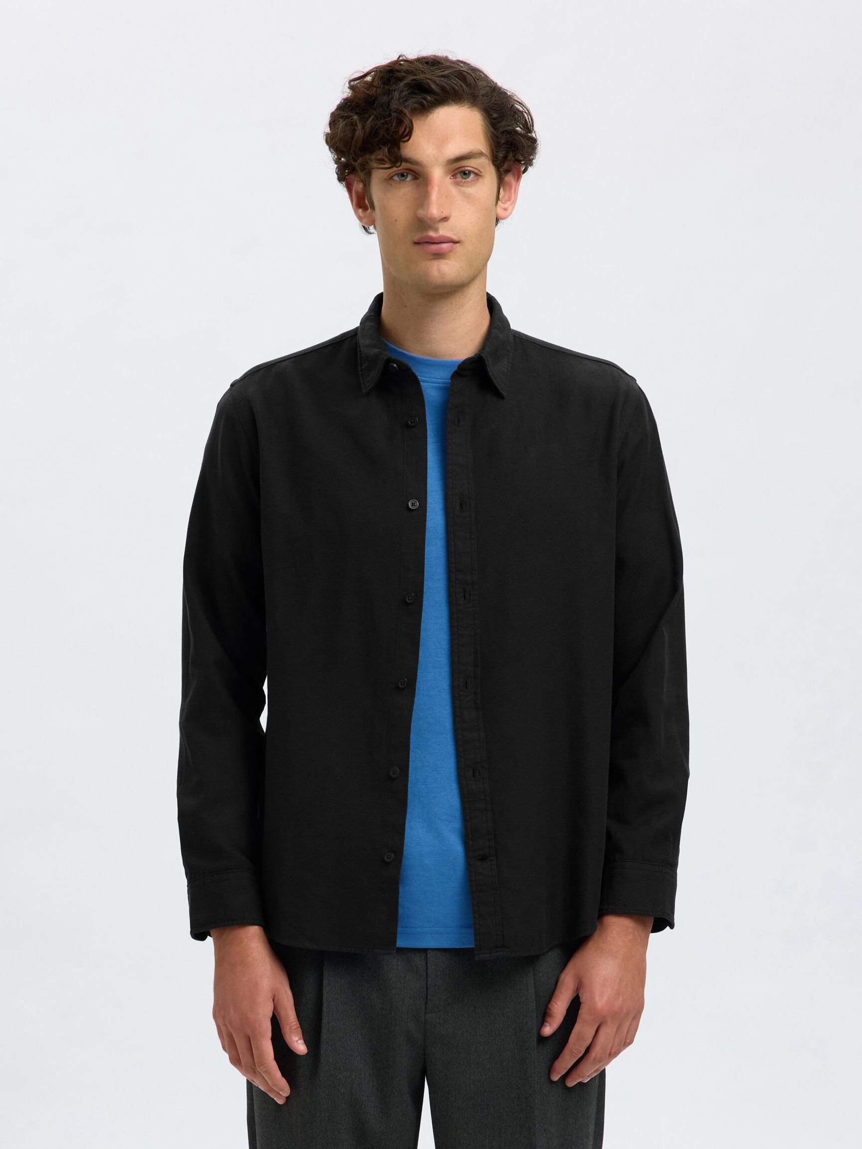 REGULAR FIT OVERHEMD, Black, highres