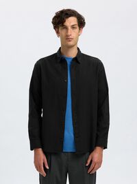 REGULAR FIT OVERHEMD, Black, highres