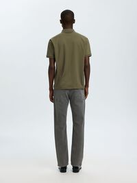 ZIPPER KNITTED POLO SHIRT, Kalamata, highres