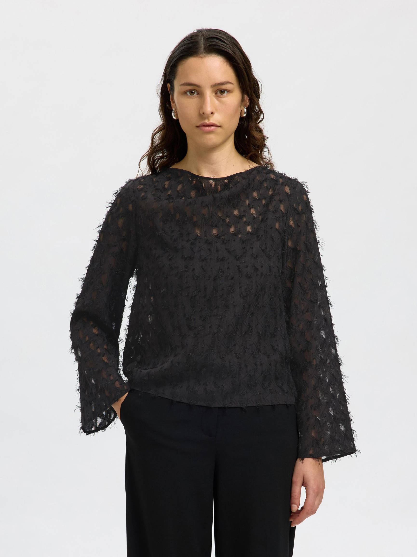 BÅTRINGNING JACQUARD BLUS, Black, highres
