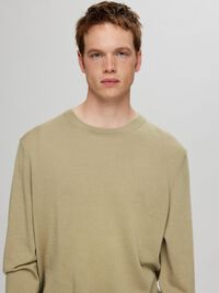 SWETER Z OKRĄGŁYM DEKOLTEM, Kelp, highres