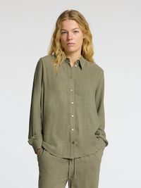 VISKOSEBLANDING SKJORTE, Vetiver, highres