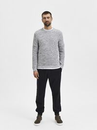 RUNDHALSAUSSCHNITT STRICKPULLOVER, Marshmallow, highres