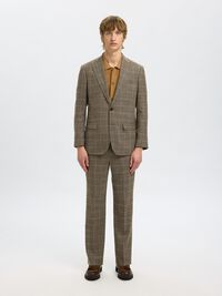 WOOL BLEND SINGLE-BREASTED BLAZER, Slate Black, highres