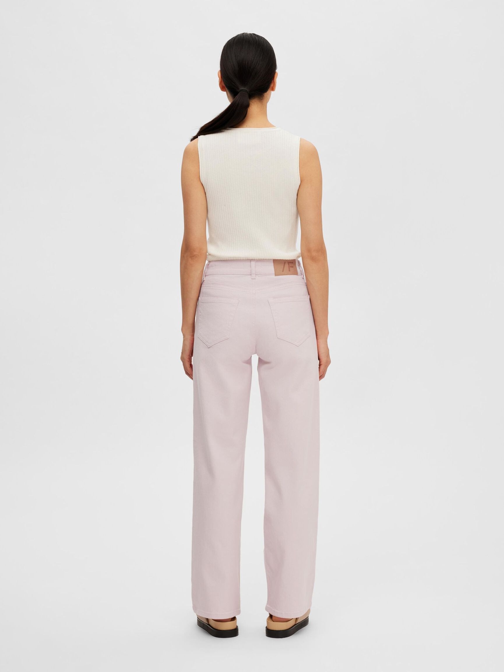 SLEEVELESS KNITTED TOP, Birch, highres