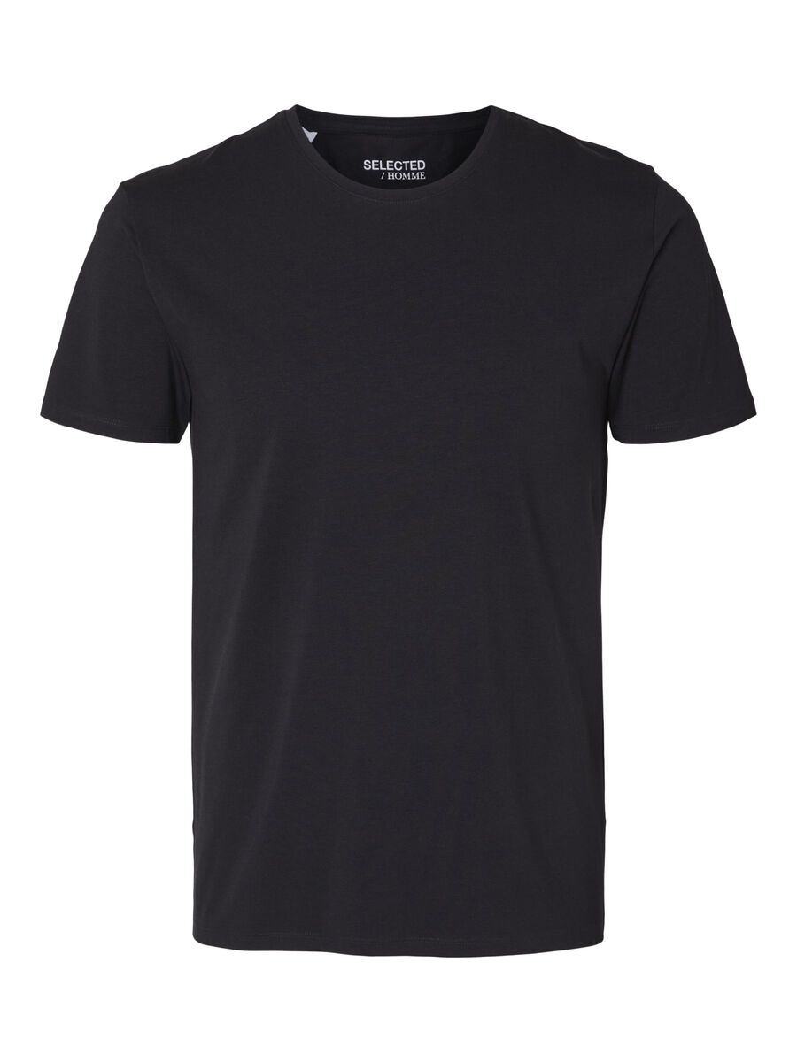 Selected KORTÄRMAD T-SHIRT, Black, highres - 16073457_Black_001.jpg