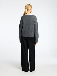 LØS PASSFORM ULLBLANDING GENSER, Medium Grey Melange, highres