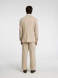RELAXED FIT NADELSTREIFEN ZWEIREIHIGER BLAZER, Sand, highres