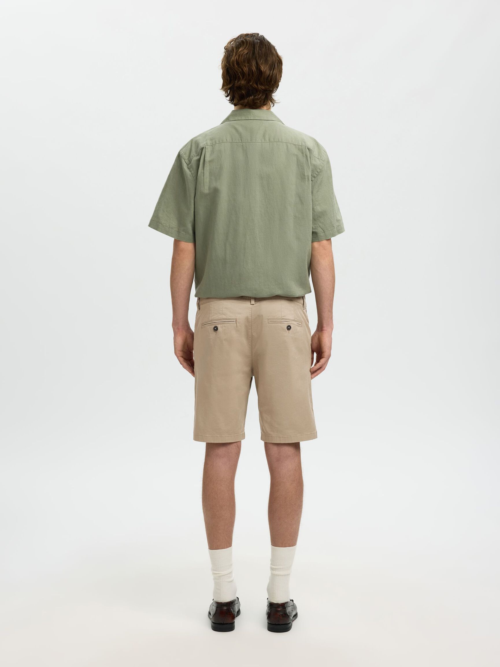 SLIM-FIT CHINO SHORTS, Greige, highres