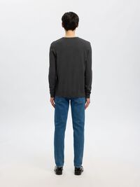 LONG-SLEEVED KNITTED JUMPER, Antracit, highres