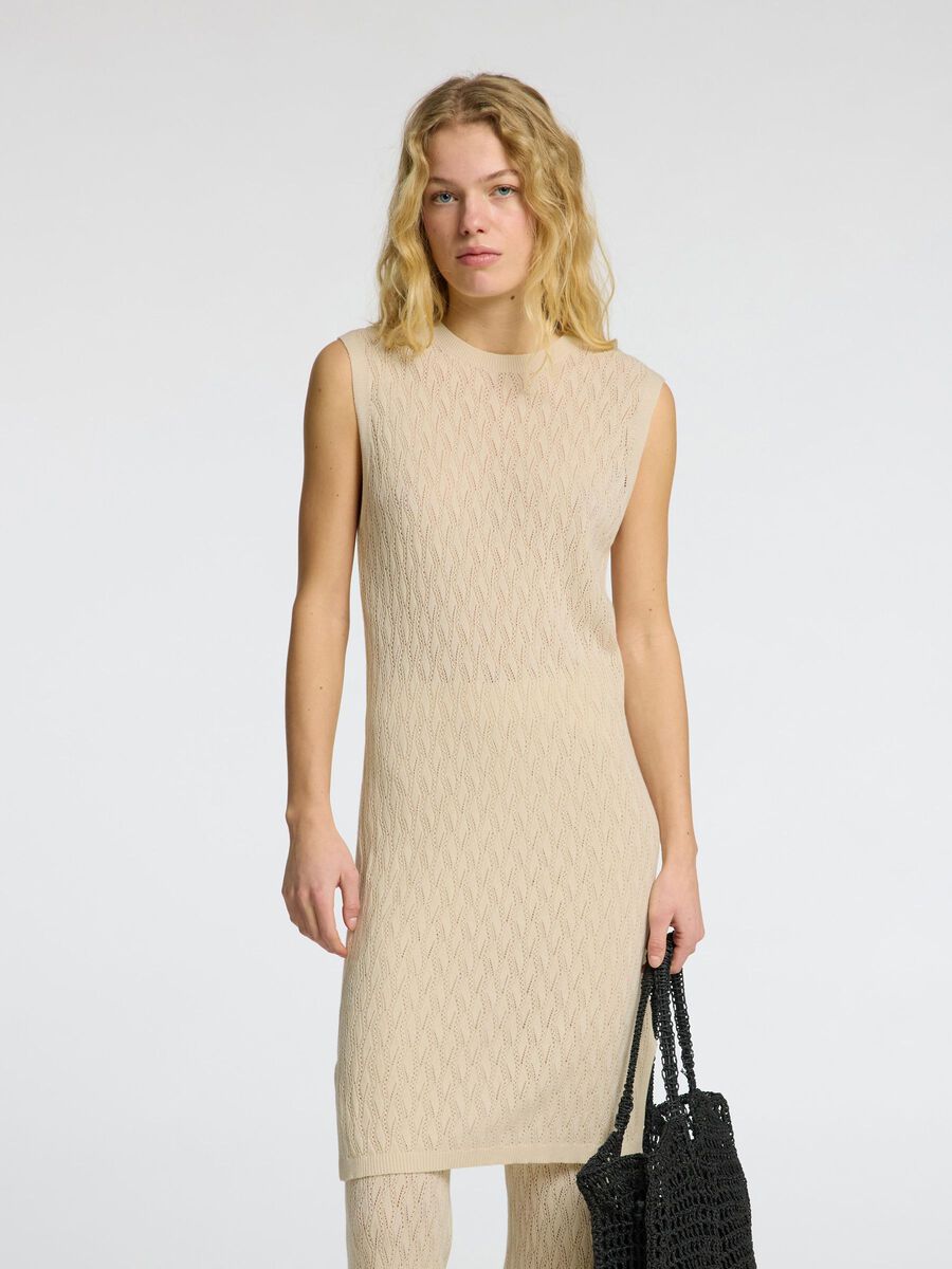 Selected KNITTED MIDI DRESS, Birch, highres - 16096824_Birch_003.jpg