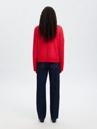 WOOL BLEND CARDIGAN, Equestrian Red, highres