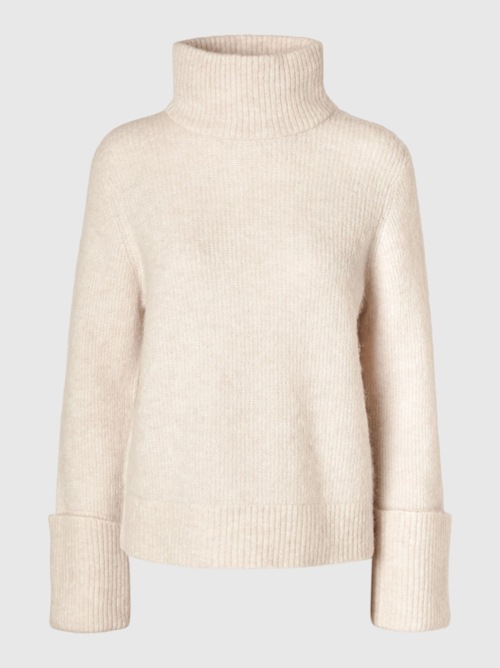 ROLLKRAGEN WOLLGEMISCH PULLOVER, Birch, highres