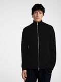 Selected ZIPPED HIGH NECK KNITTED CARDIGAN, Black, highres - 16096883_Black_008.jpg