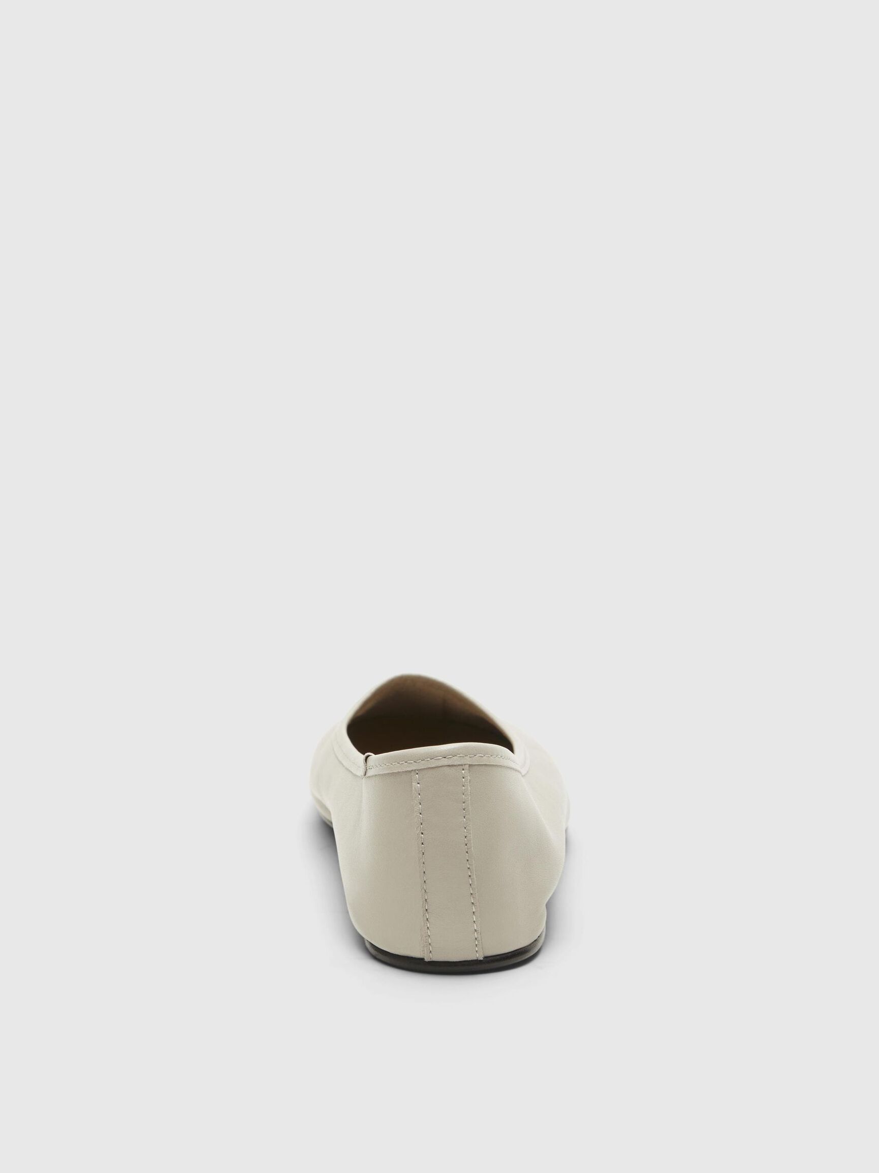 LEATHER BALLET FLATS, Greige, highres