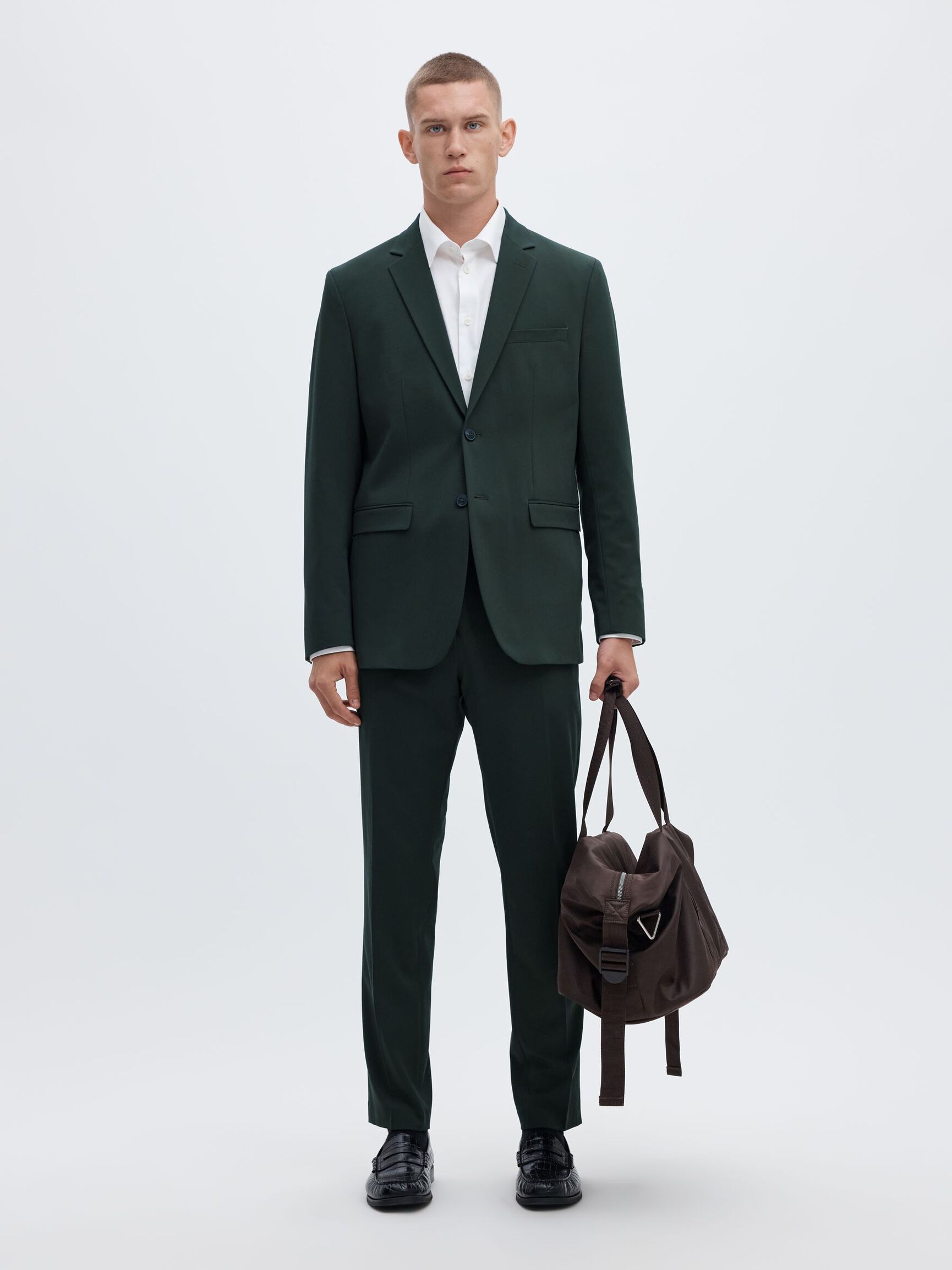 175 SLIM FIT TROUSERS, Forest Night, highres