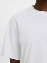 LINEN BLEND T-SHIRT, Bright White, highres
