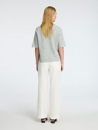 WOLLGEMISCH KURZARM STRICKJACKE, Light Grey Melange, highres