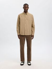 REGULAR FIT BAUMWOLL BUTTON DOWN HEMD, Sand, highres