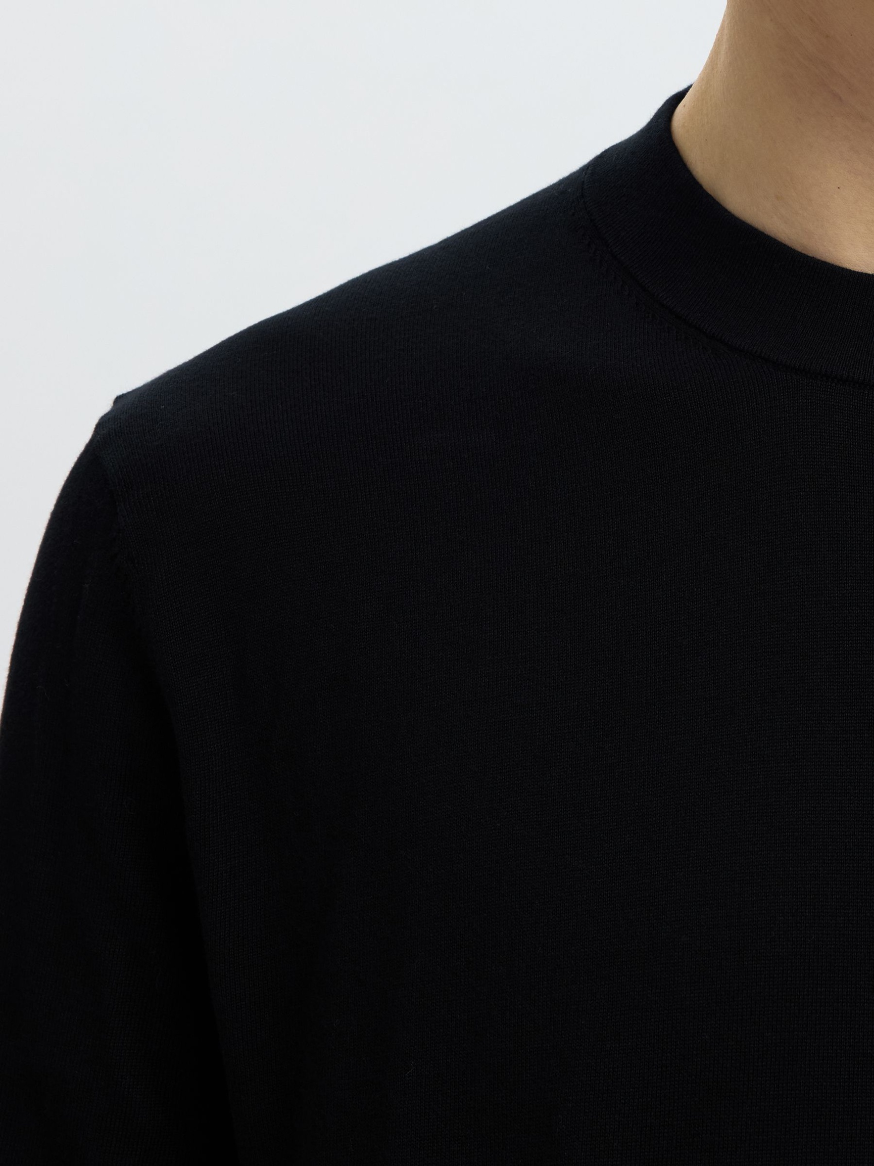 COTTON PULLOVER, Black, highres