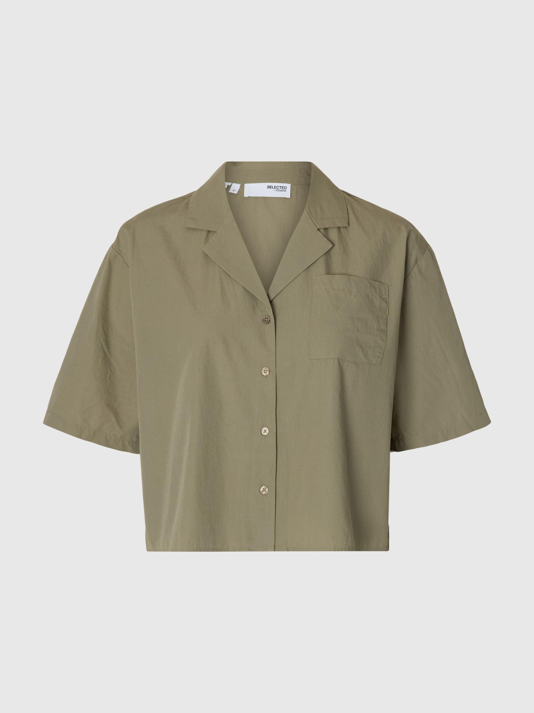 SHORT SLEEVED CROPPED SHIRT, Vetiver, highres