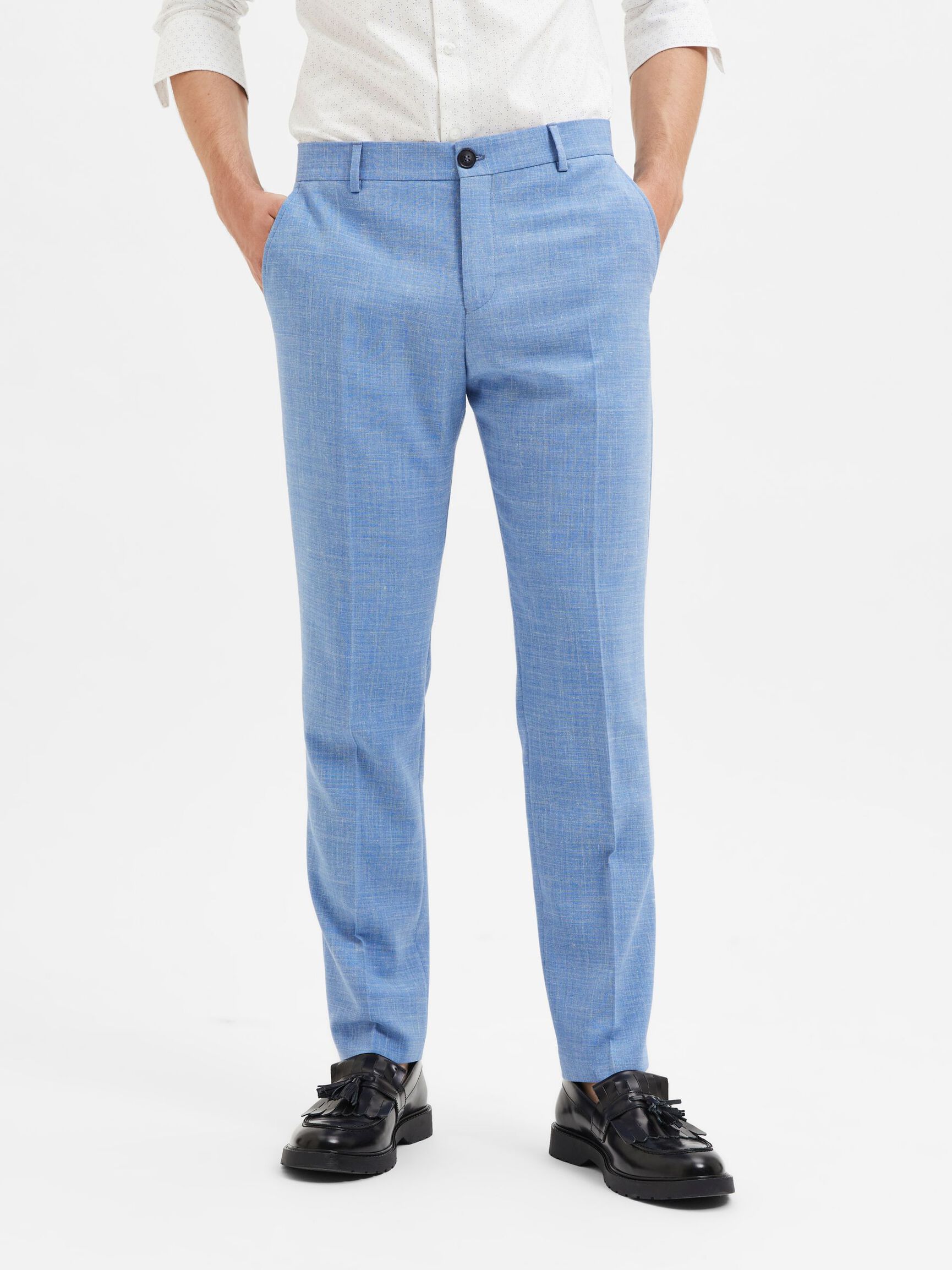 SLIM FIT SUIT TROUSERS, Light Blue, highres