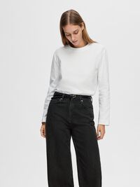LONG-SLEEVED BOXY T-SHIRT, Bright White, highres