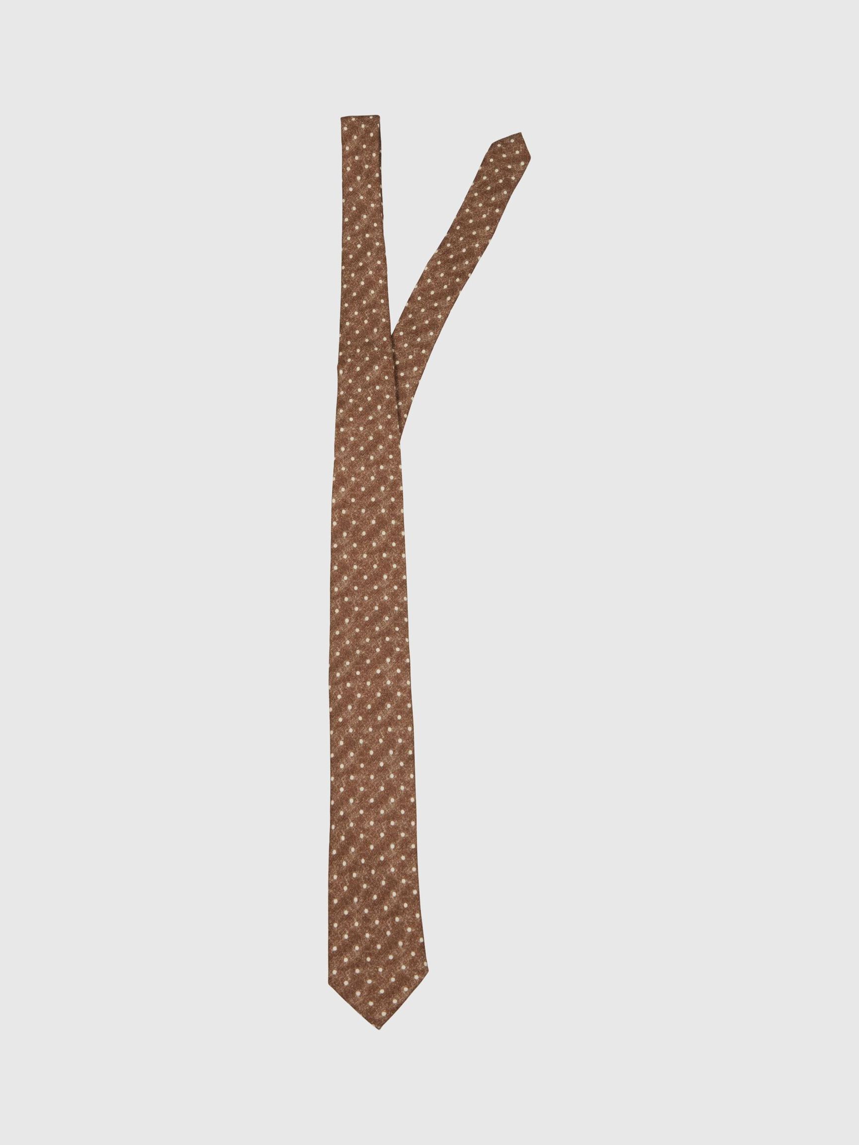WOOL TIE, Beige, highres
