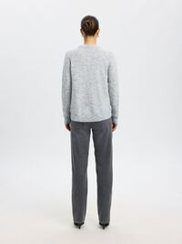 WOOL BLEND JUMPER, Light Grey Melange, highres