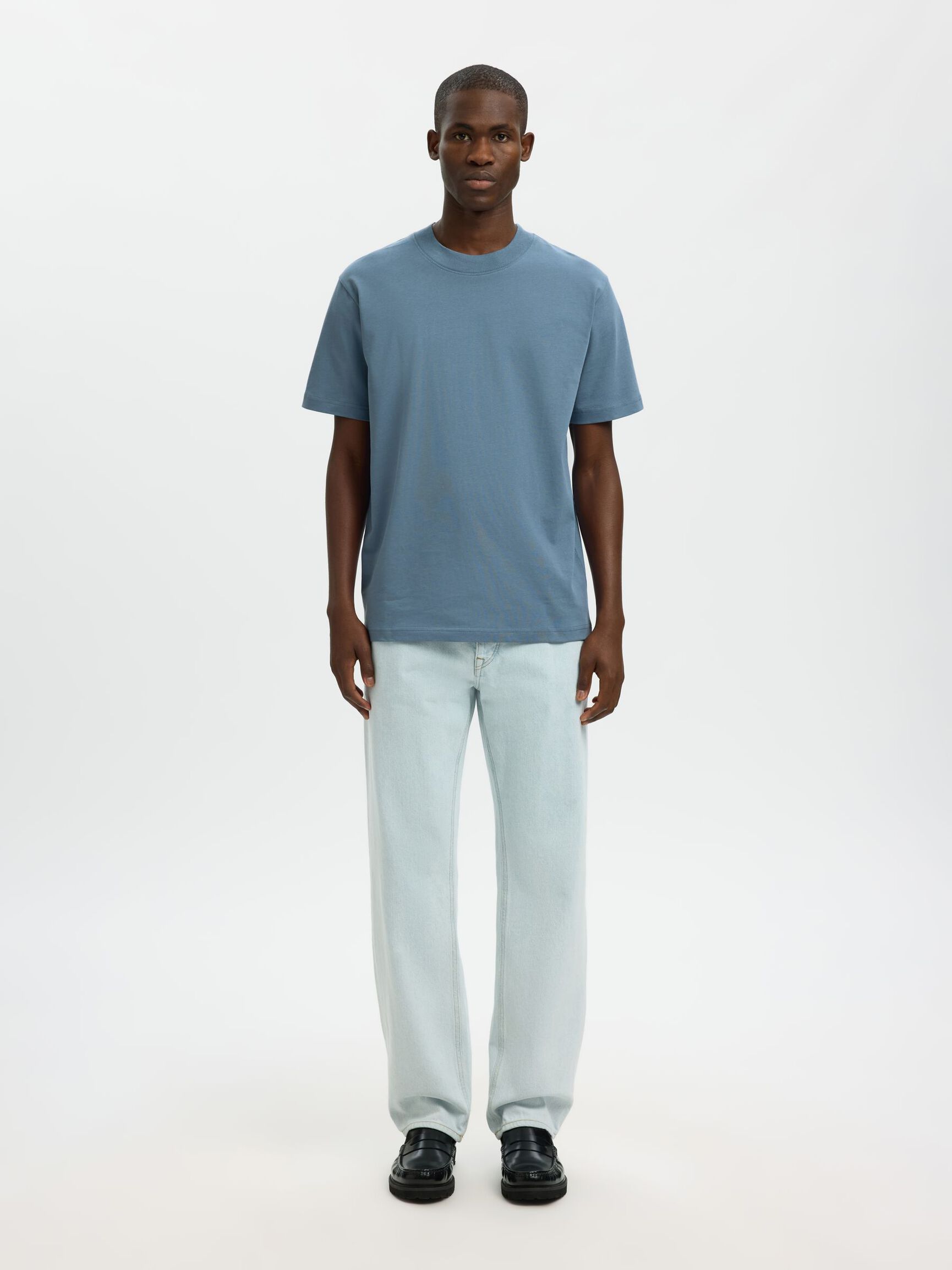 SHORT-SLEEVED RELAXED FIT T-SHIRT, Blue Mirage, highres