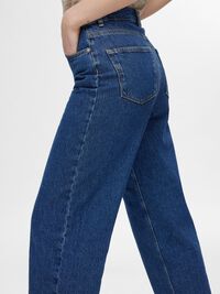 CROPPED STRAIGHT FIT JEANS, Medium Blue Denim, highres