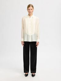 RELAXED FIT TUXEDO SHIRT, Angora, highres