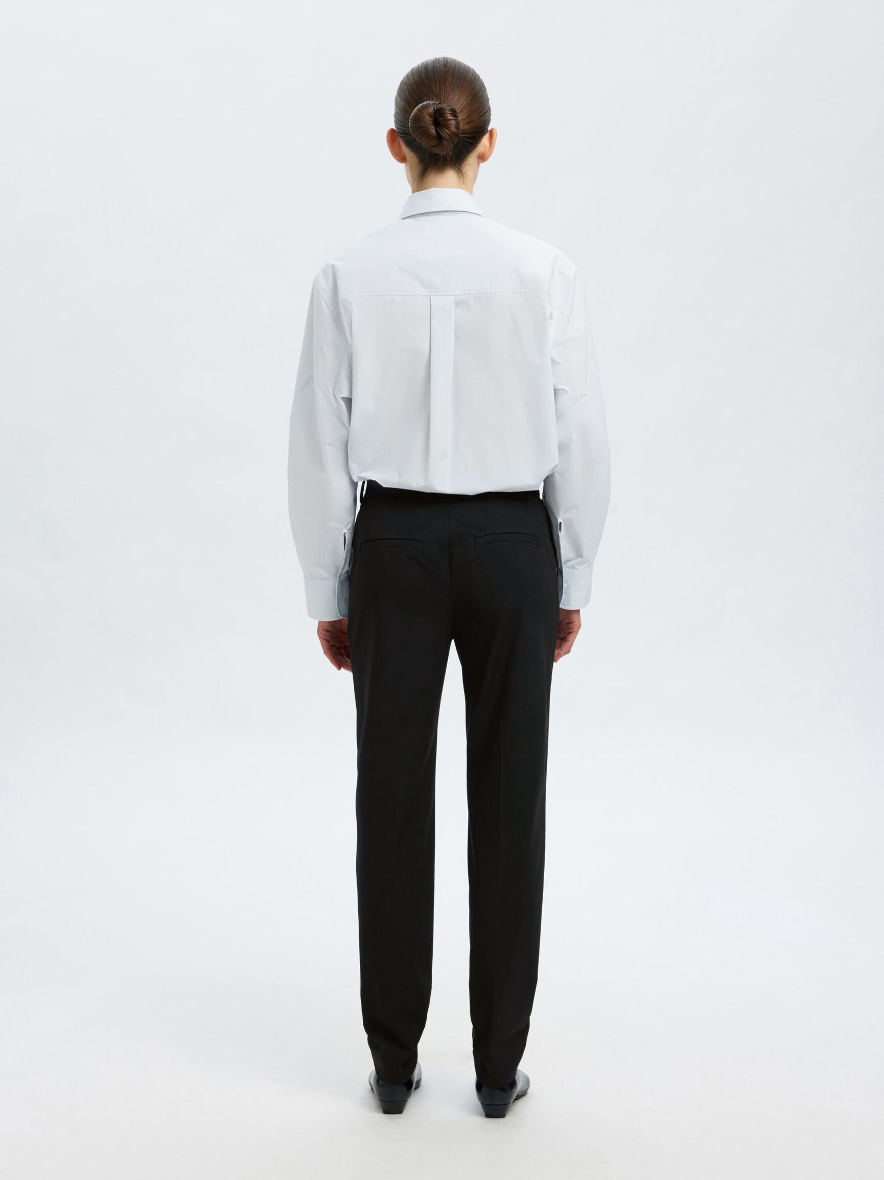 PANTALONI STRETTI IN FONDO, Black, highres