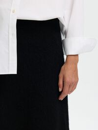 ULLBLANDING STRIKKESKJØRT, Black, highres